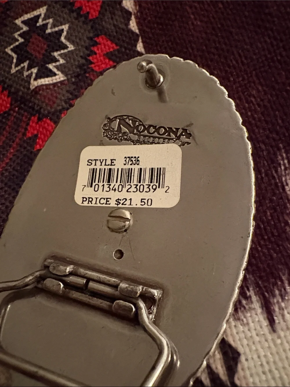 Nocona Silver-Tone Oval Western Belt Buckle